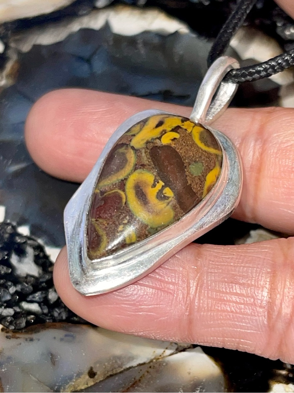 Ajooba Fruit Jasper Pendant 1 7/8”